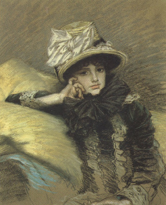 Pastel Portraits such as Berthe and his La Femme a Paris series represent Tissot